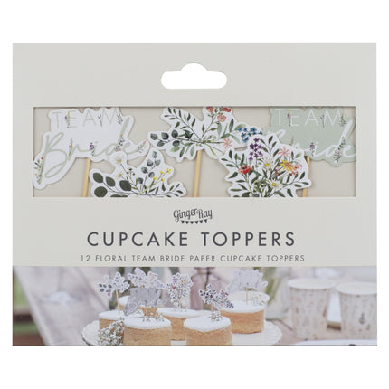 Team Bride Cupcake Toppers 12pcs