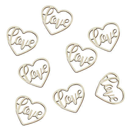 Confetti de table Love Heart Wood 3.5cm 24pcs