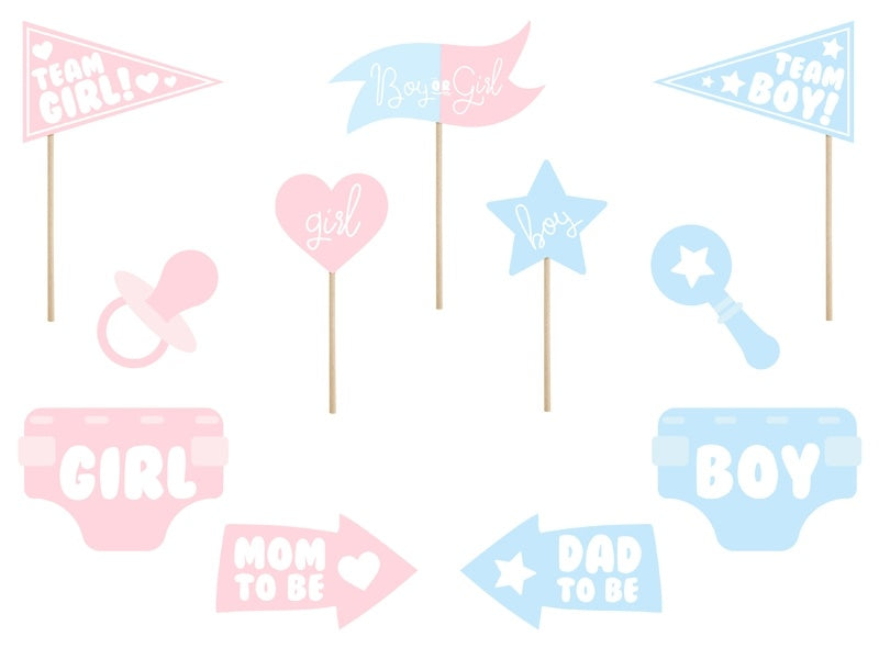 Photo Props Gender Reveal 11pcs