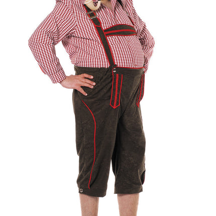 Lederhosen Noir Rouge Hommes