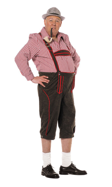 Lederhosen Noir Rouge Hommes