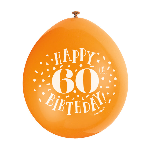 Ballons Happy Birthday 60 Years 28cm 10pcs