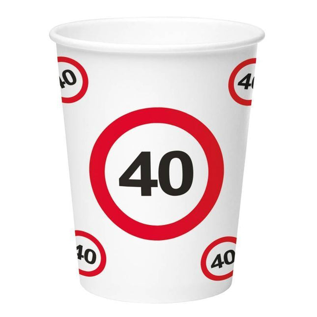 Tasses 40 Years Traffic Sign Cardboard 350ml 8pcs