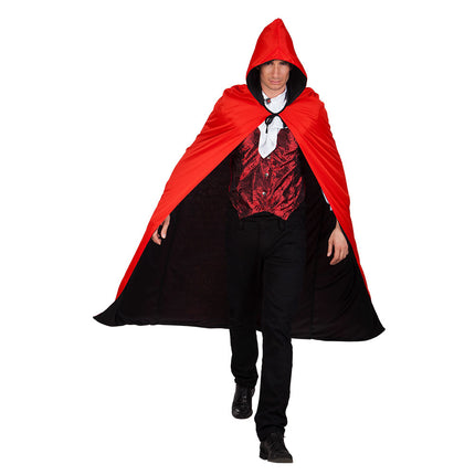 Cape d'Halloween Réversible Noir Rouge 1.7m