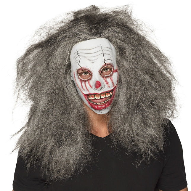 Masque d'Halloween Clown Cheveux gris