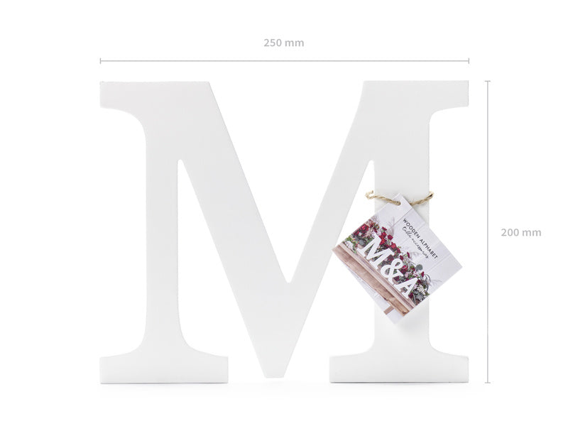 Lettre blanche M Bois 25cm