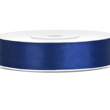 Ruban de satin bleu foncé 12mm 25m