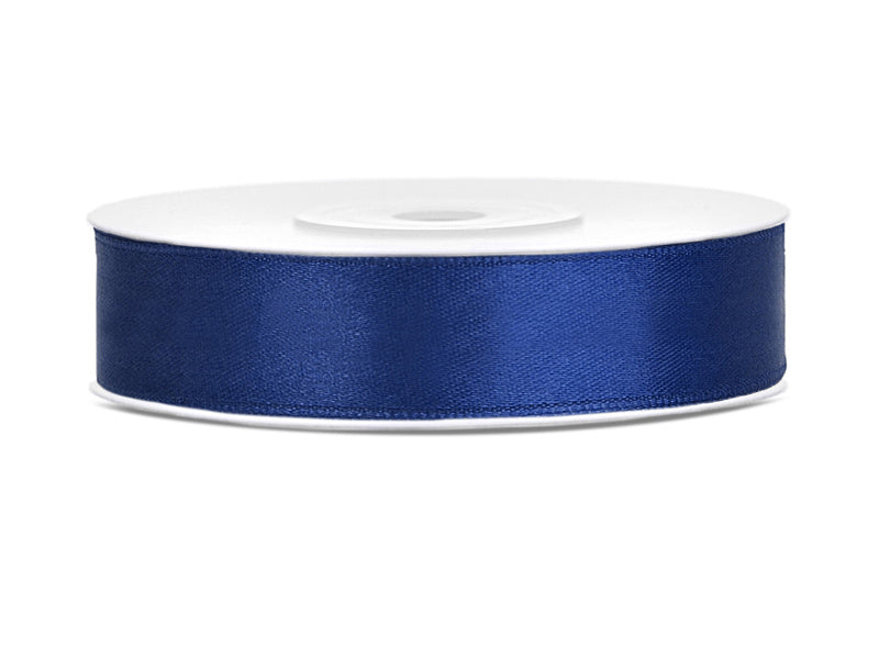 Ruban de satin bleu foncé 12mm 25m