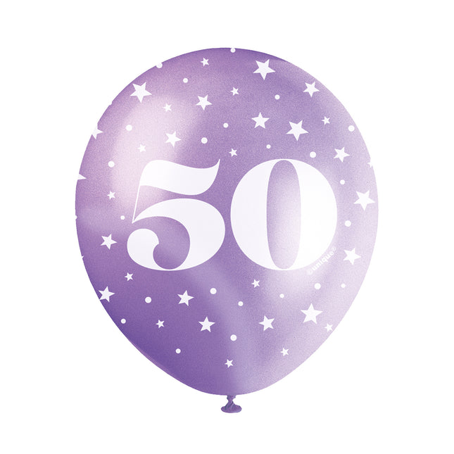 Ballons 50 ans Confetti 30cm 5pcs