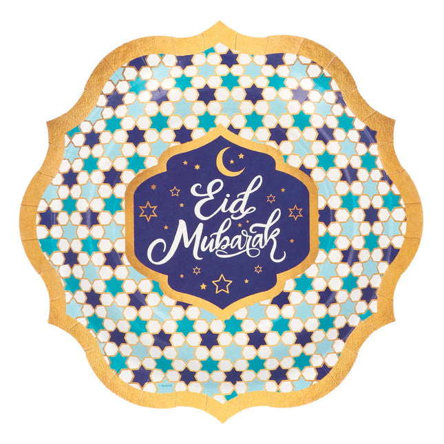 Assiettes Ramadan Eid Mubarak 23cm 8pcs