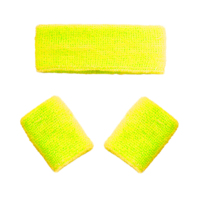 Bandeaux de sudation jaune fluo 3pcs