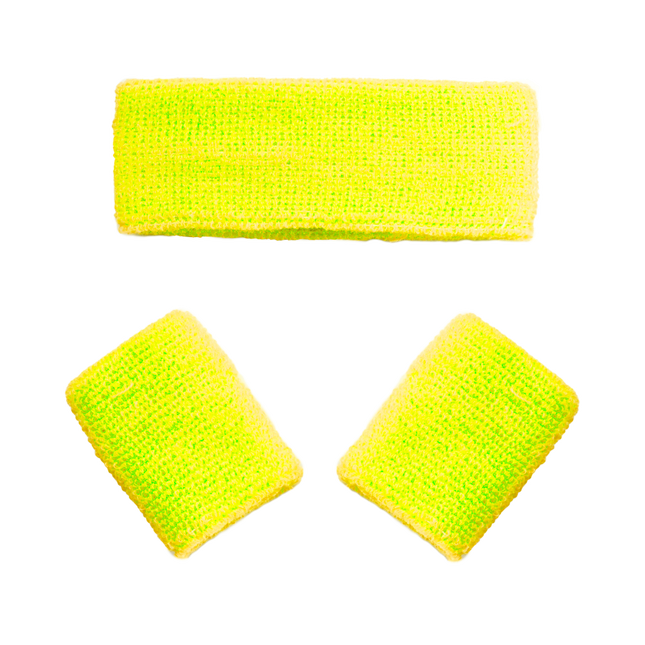 Bandeaux de sudation jaune fluo 3 pièces