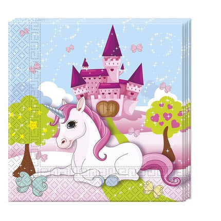 Serviettes de table Licorne 33cm 20pcs