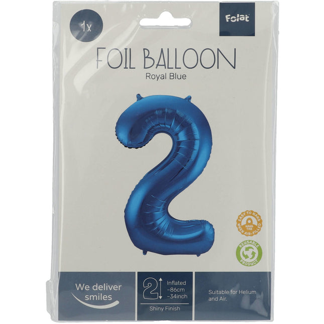 Ballon de baudruche Figure 2 Bleu Métallique XL 86cm Vide