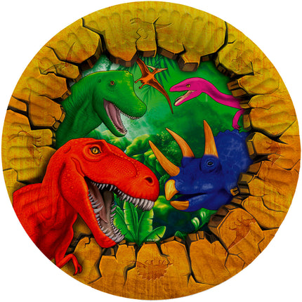 Assiettes colorées Dino 23cm 8pcs