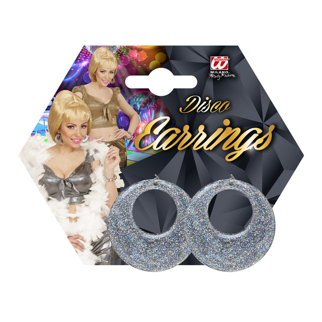 Boucles d'oreilles Disco 70S Argent