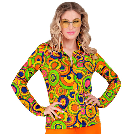 Disco 70S Blouse Coloured Ladies Retro