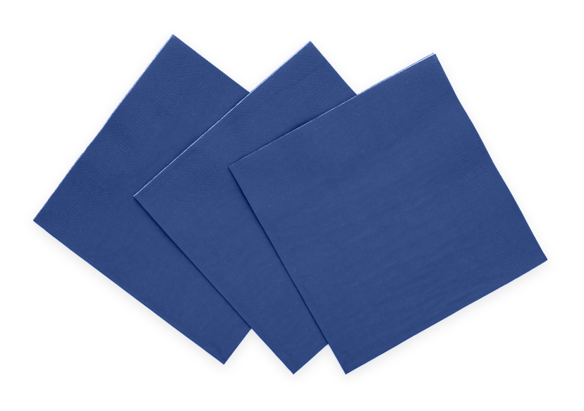 Serviettes de table bleues 3 couches 33cm 20pcs