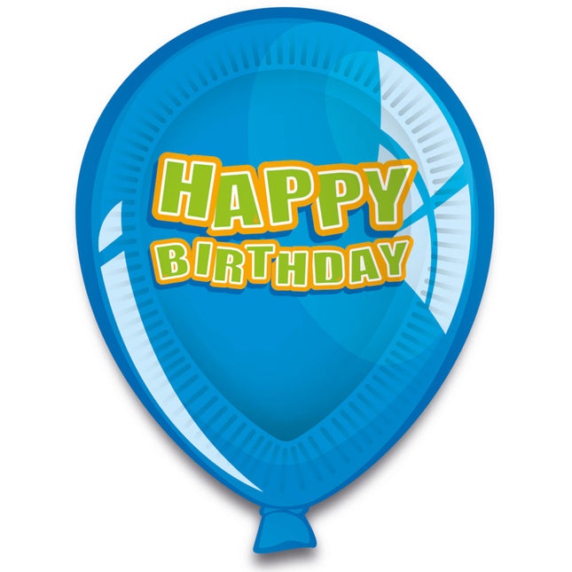 Happy Birthday Balloons Plates 23cm 6pcs