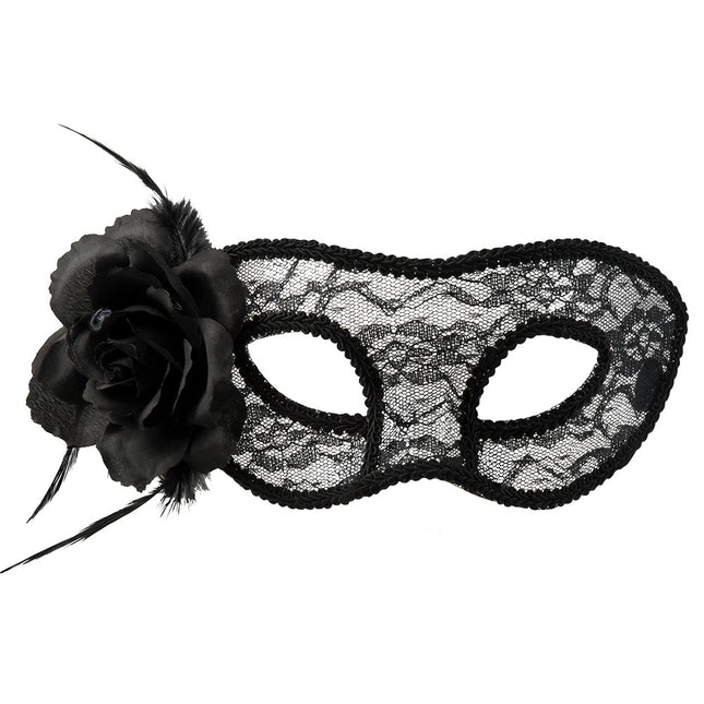 Masque oculaire en dentelle noir