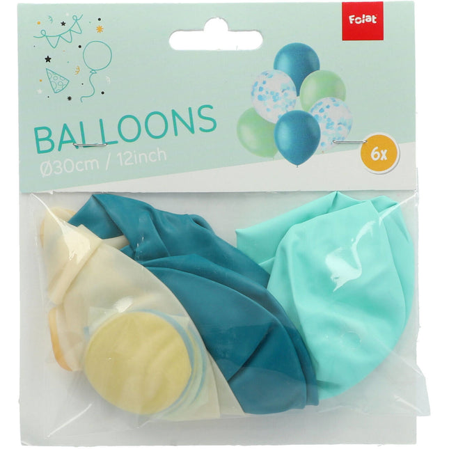 Ballons Mix Bleu 30cm 6pcs