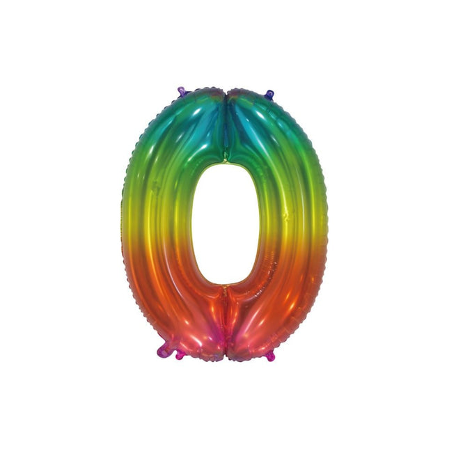 Ballon de baudruche Figure 0 Arc-en-ciel Transparent 66cm