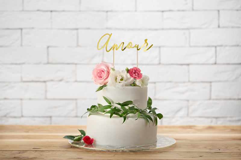 Décor de gâteau Amour Gold 22.5cm