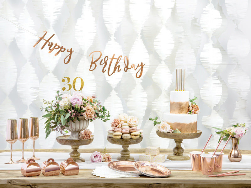 Guirlande de lettres d'anniversaire Happy Birthday Rose Gold 62cm