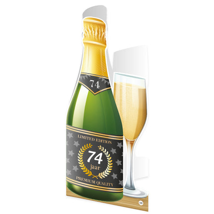 Carte Champagne 74 ans 18cm