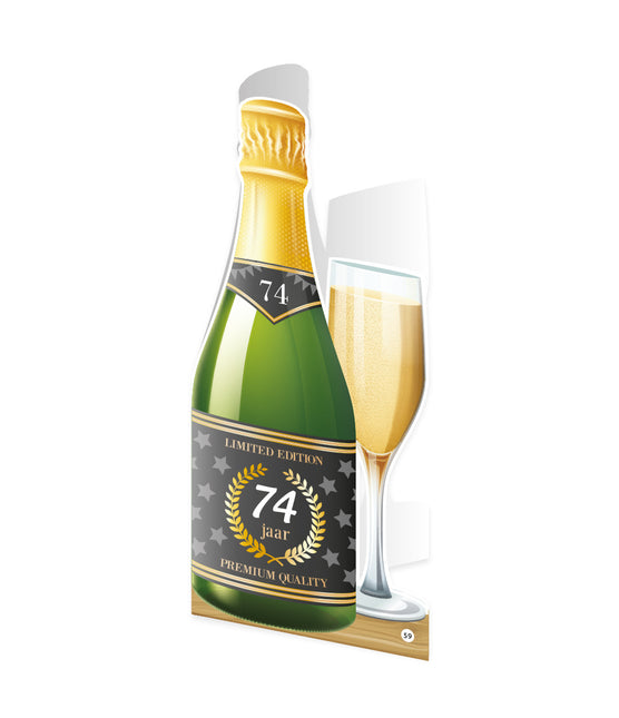 Carte Champagne 74 ans 18cm