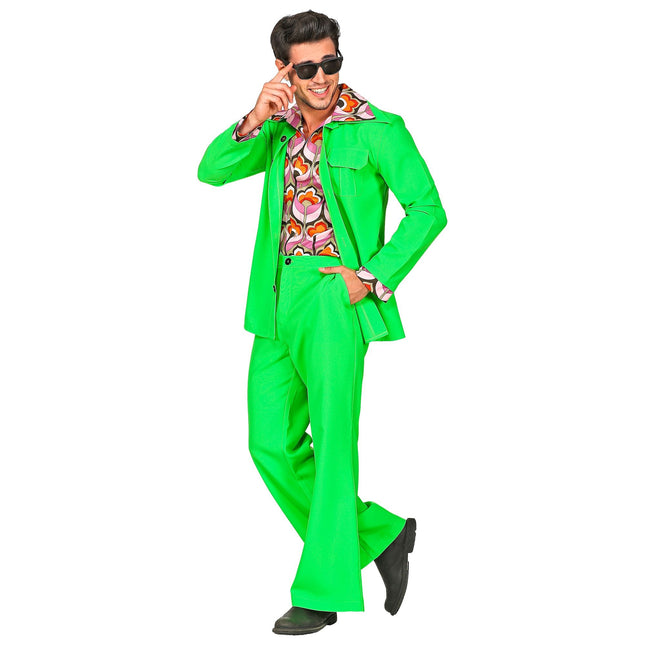 Costume Disco 70S Vert Néon Hommes