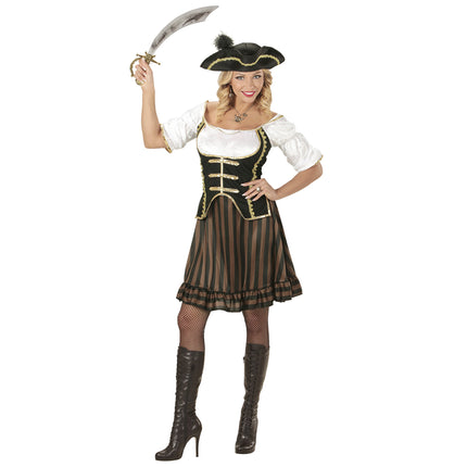 Robe Pirate Marron Blanc Dames