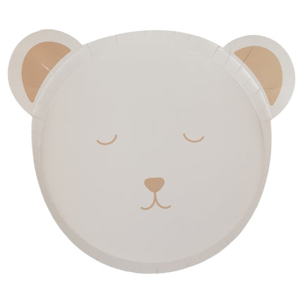 Assiettes de douche de bébé en papier Teddy 8pcs