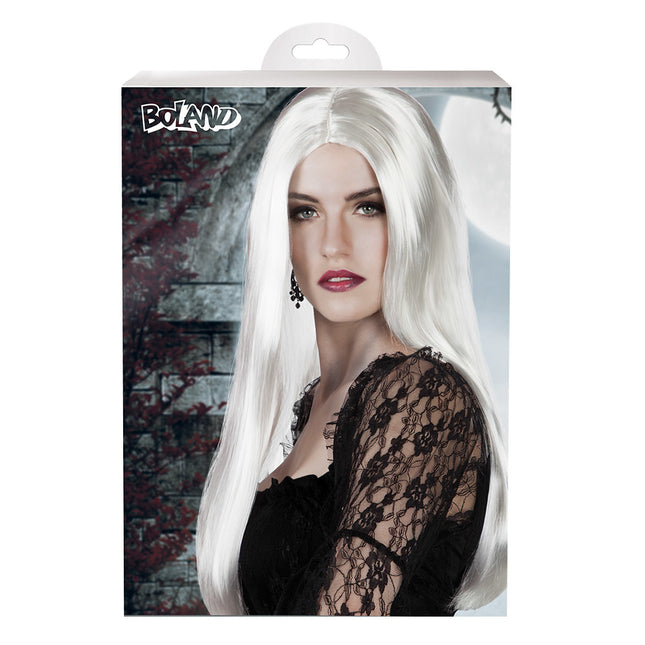 Perruque d'Halloween Cheveux longs Blancs