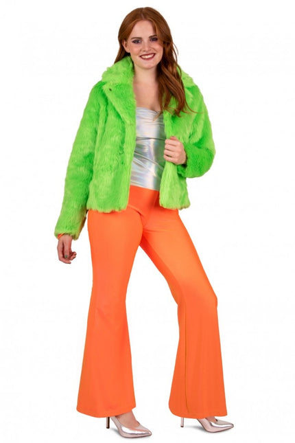 Pantalon évasé orange fluo