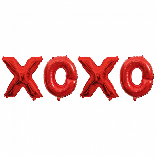 Ballons Set de lettres xoxo Rouge 41cm