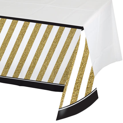 Nappe noire blanc or plastique 2.24m