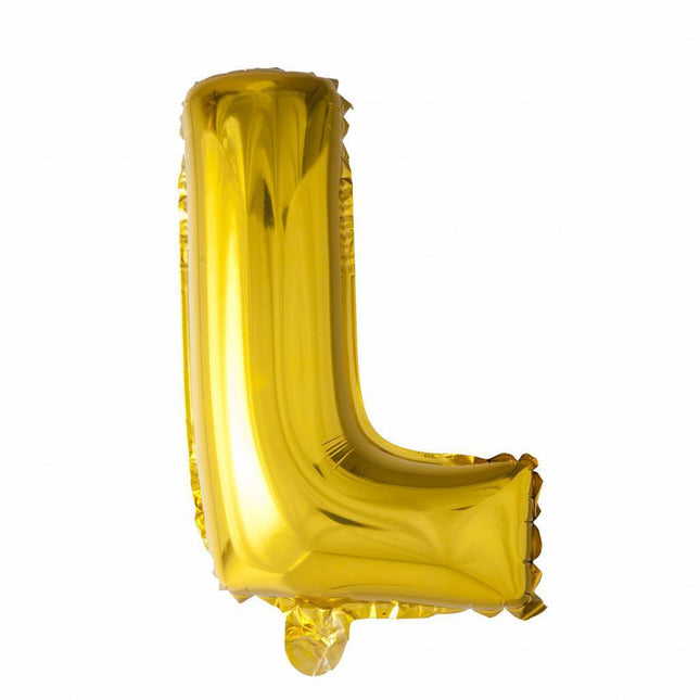 Ballon de baudruche Lettre L Or 41cm avec paille