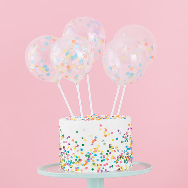 Décor de gâteau Ballons confettis 12cm 5pcs