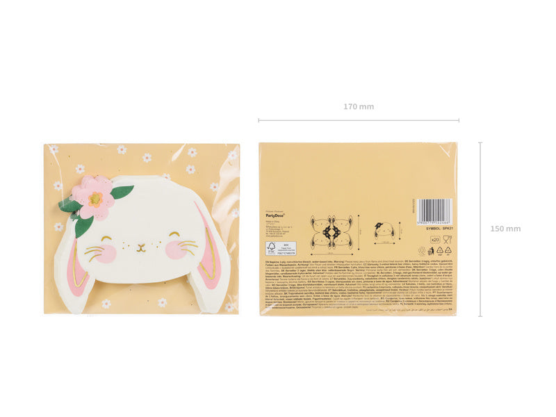 Serviettes de table Lapin 14,5cm 20pcs