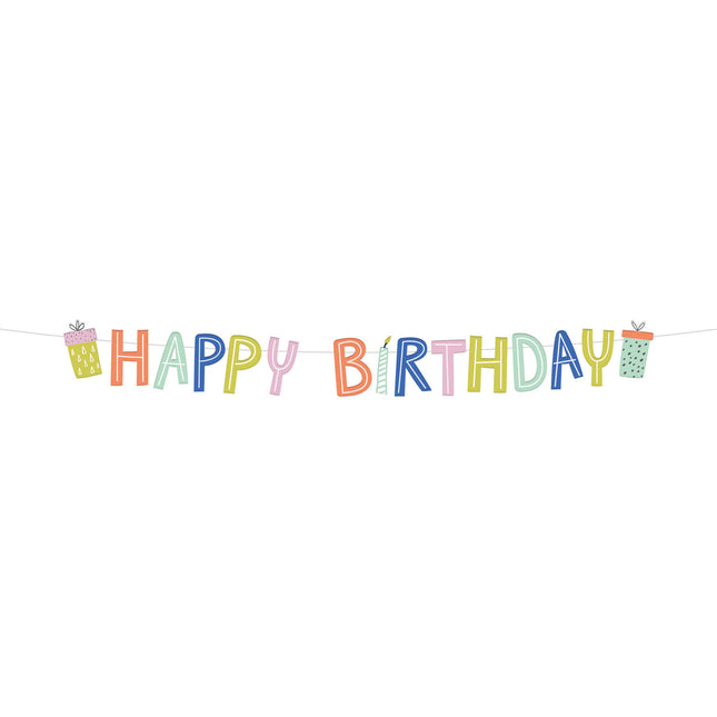 Guirlande de lettres Happy Birthday Eco 1.5m