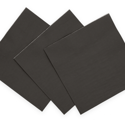 Serviettes de table noires 3 couches 33cm 20pcs