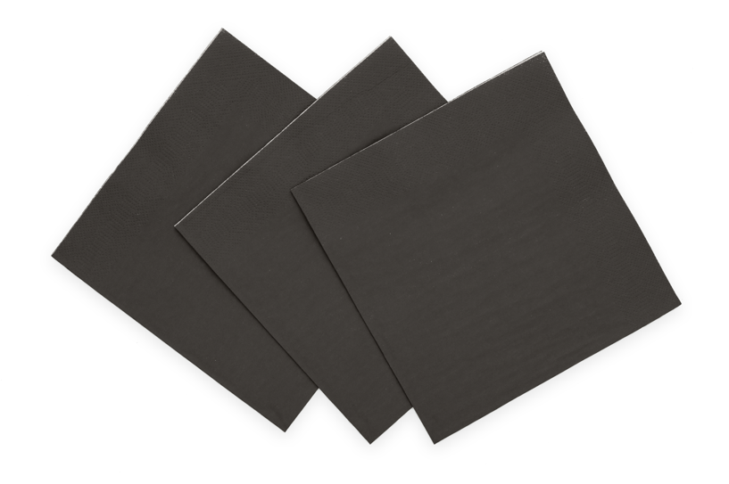 Serviettes de table noires 3 couches 33cm 20pcs