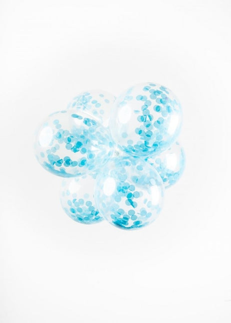 Ballons Confetti Bleu clair 30cm 6pcs