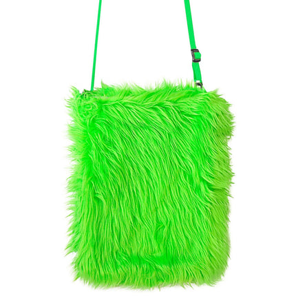 Peluche sac vert fluo 25cm