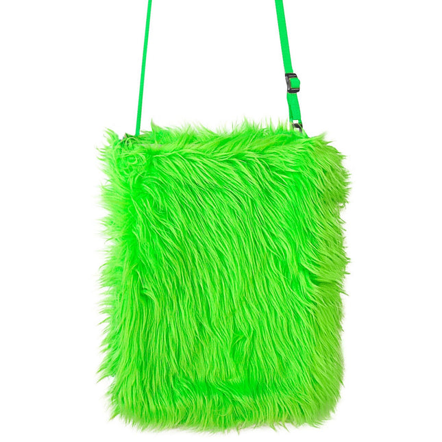 Peluche sac vert fluo 25cm