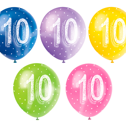 Ballons 10 ans Confetti 30cm 5pcs