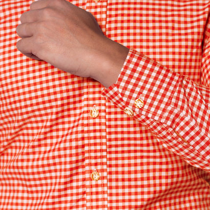 Blouse orange hommes bloqués