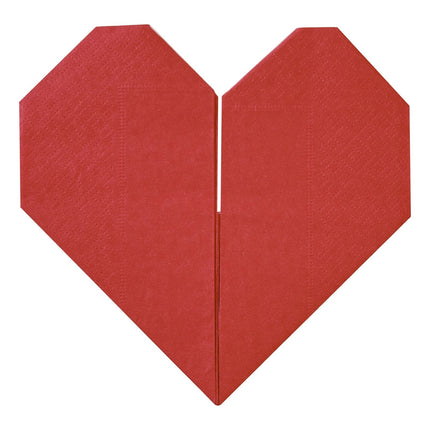 Serviettes de table Origami Heart 16.5cm 16pcs