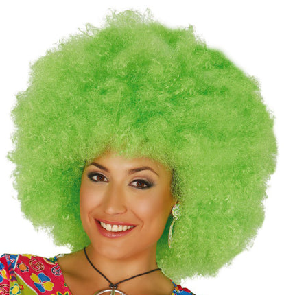 Perruque afro verte